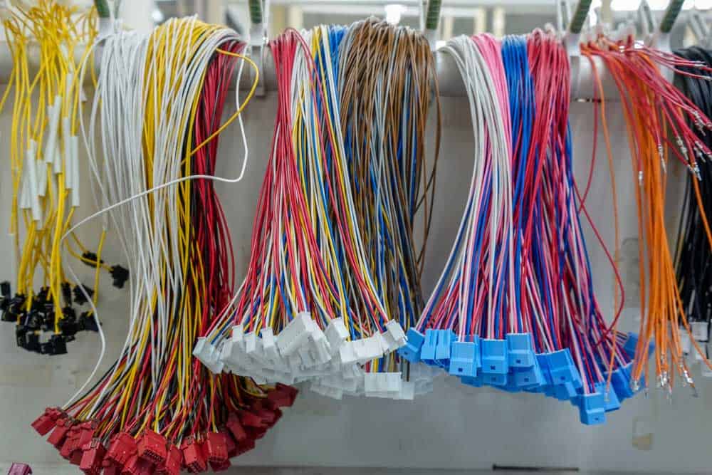 Multicolored wire harnesses