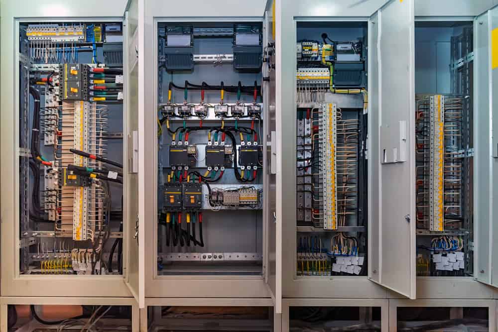 An electric control panel in a modern building