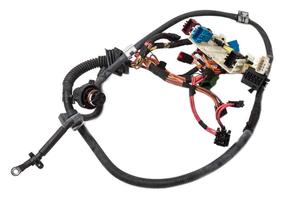 Engine wiring harness with temp split loom protection