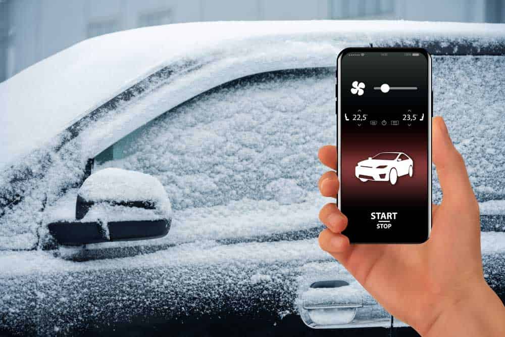 Remote car start using a smartphone app