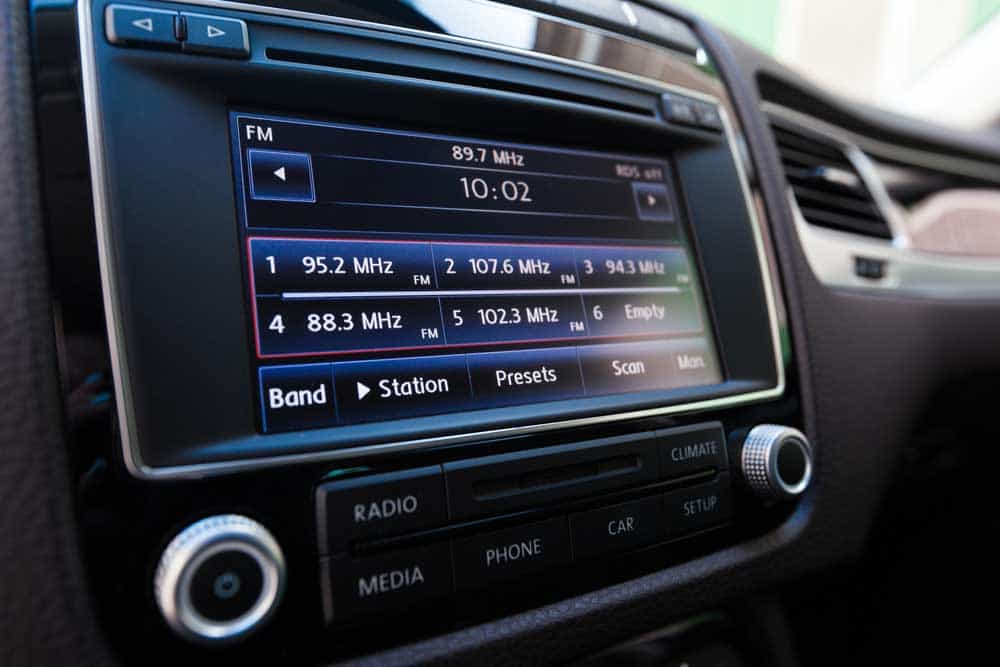 Car radio screen. 