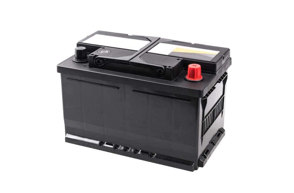 Polarity-marked car battery terminals using red and black color codes