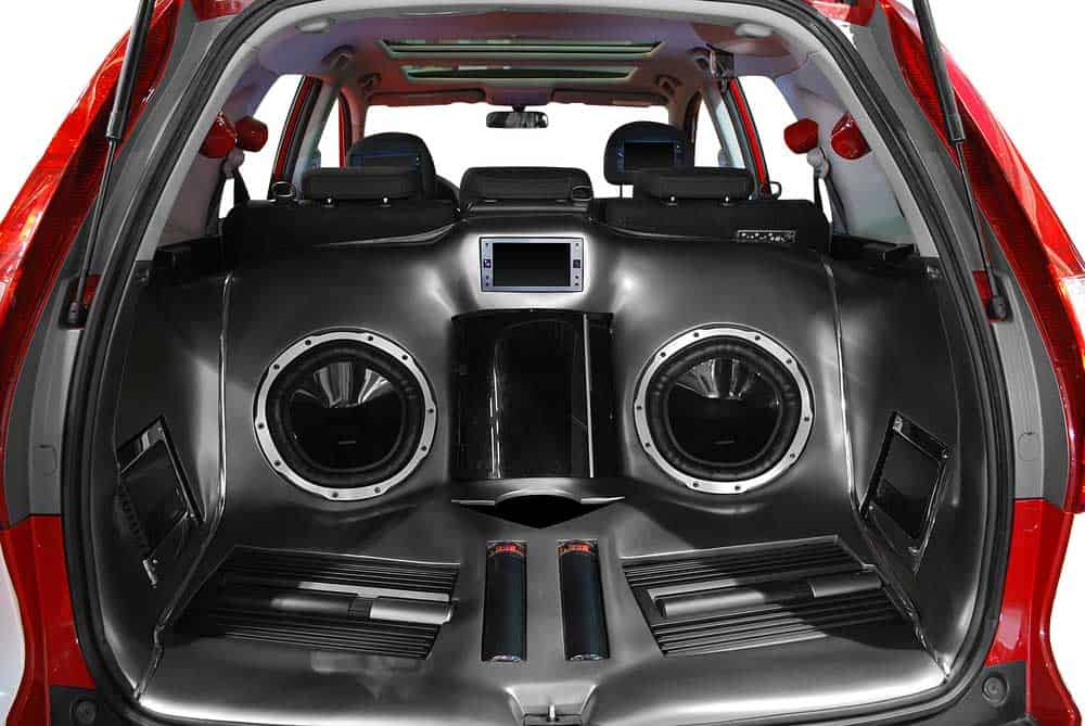 A vehicle with a powerful audio system
