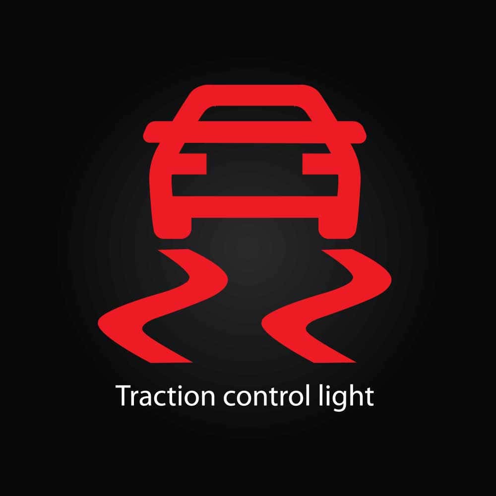 An illuminated traction control light