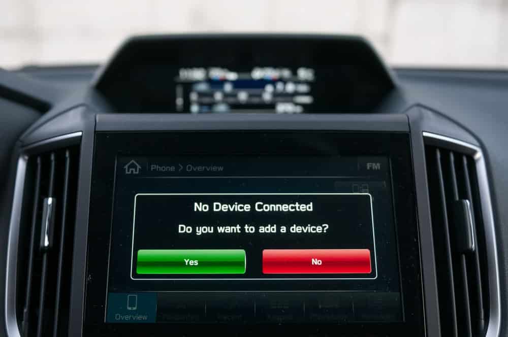 Prompt to connect a device to a car's Bluetooth. 
