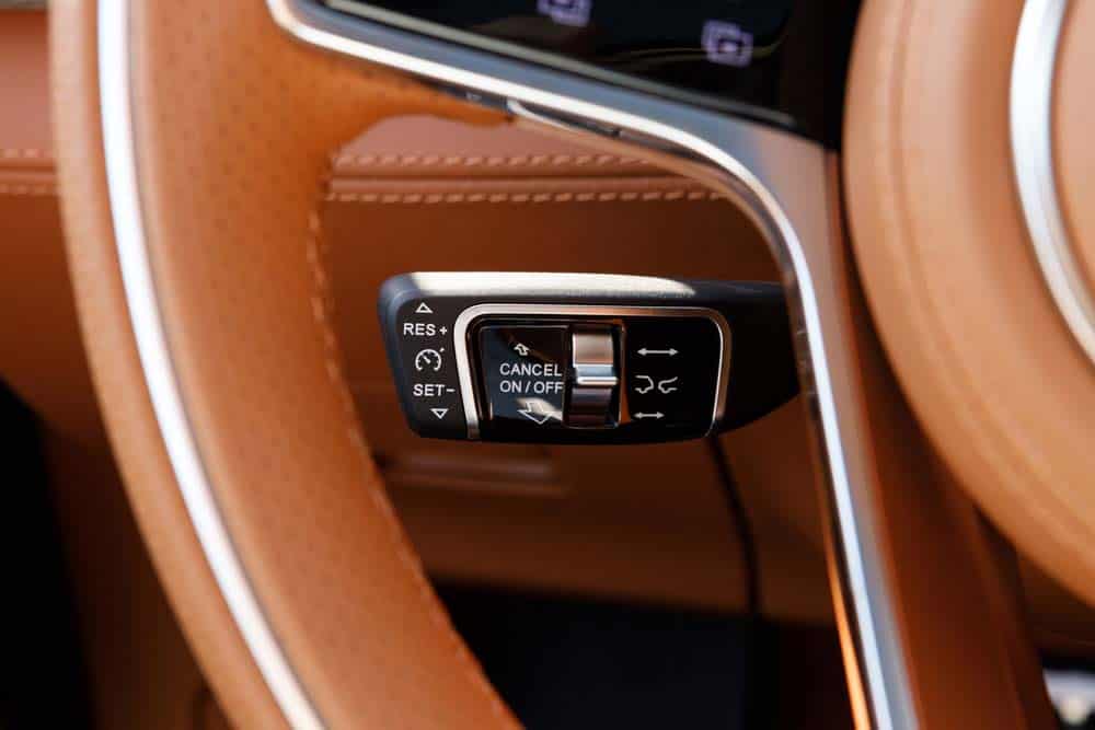 A multifunction turn signal lever in a luxurious vehicle
