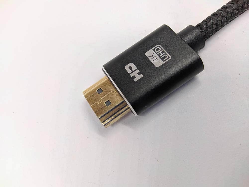 A gold-plated HDMI connector