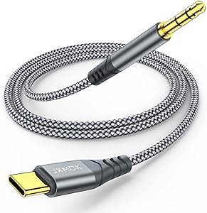 JXMOX USB C to 3.5mm Audio AUX Jack Cable