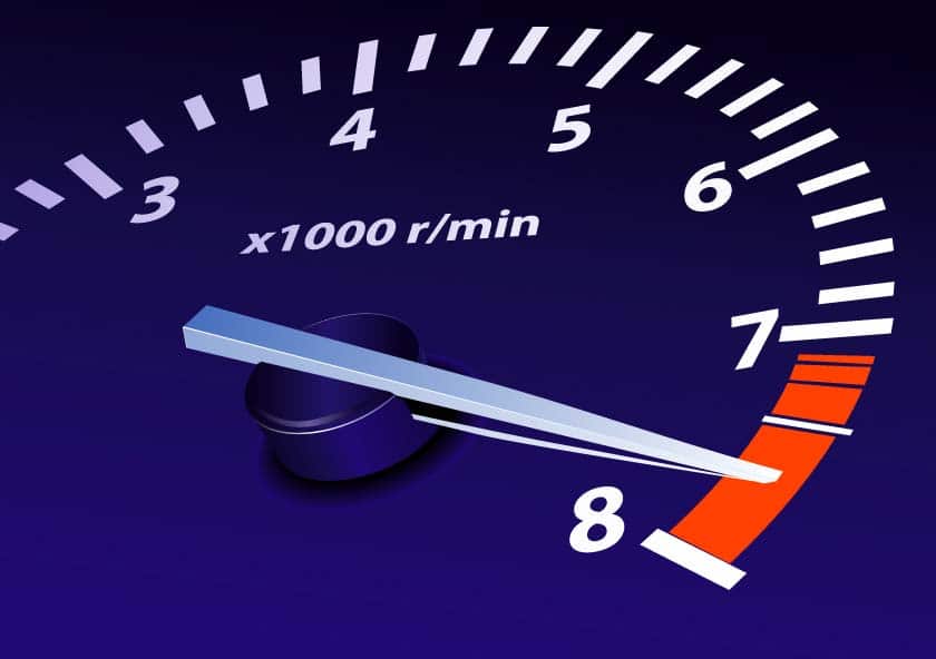 A Tachometer on a maximum level.