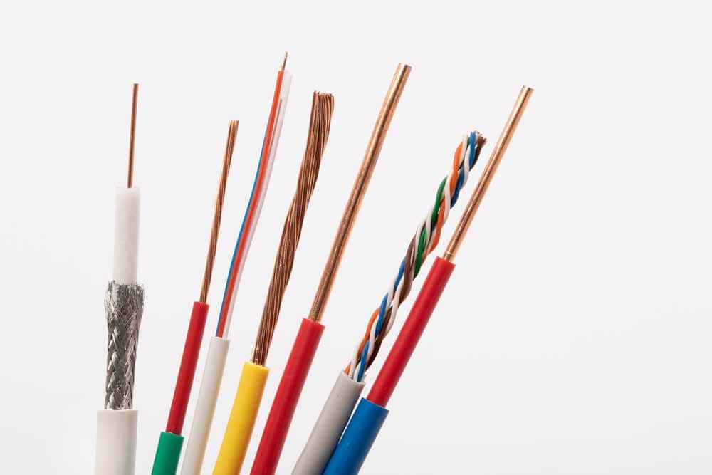 Copper-cored wire wrapped in plastic