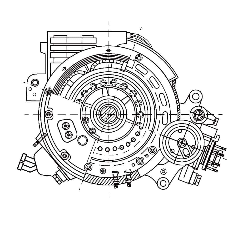 An electrical motor drawing. 