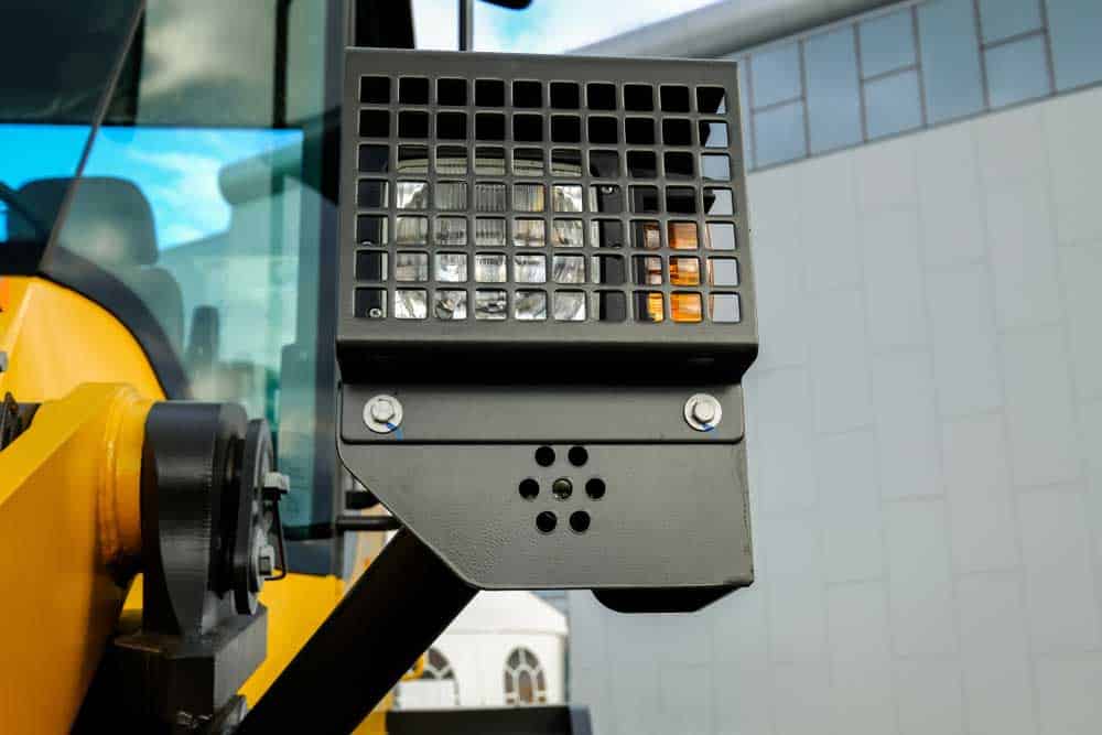 Headlights on construction machinery.